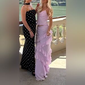 LoveShackFancy Set Mitnessa Asymmetric Ruffle Maxi Skirt and Top